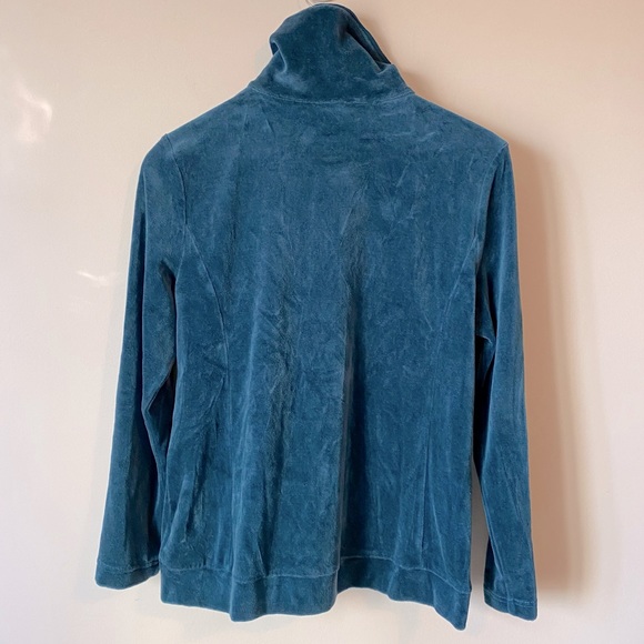 Talbots women’s LUXE STRAIGHT-LEG full zip VELOUR 2 pc Track suit -size S petite - Picture 9 of 16